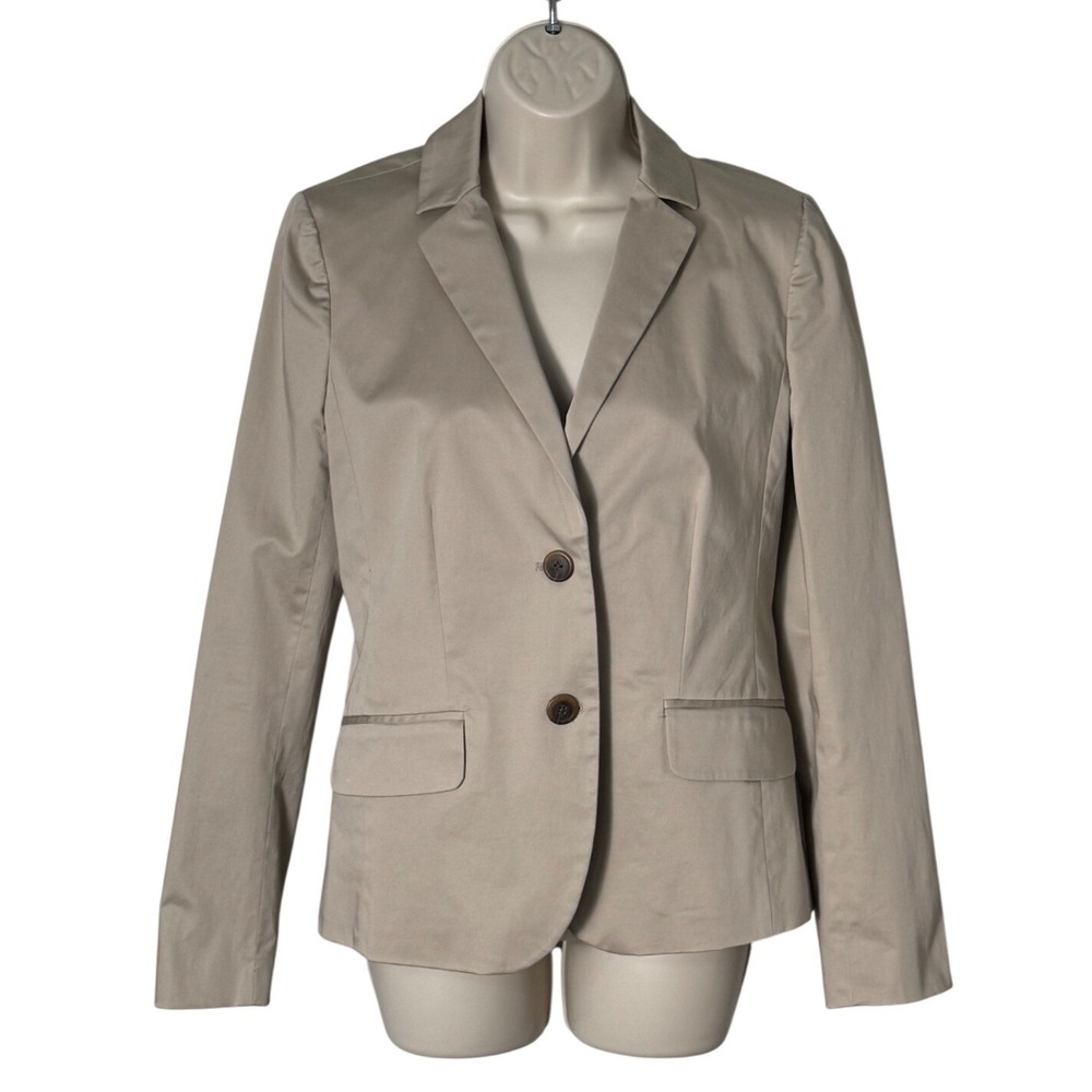 J.Crew Womens Tailored Blazer Jacket Two Button Preppy‎ Minimalist Tan Size 4